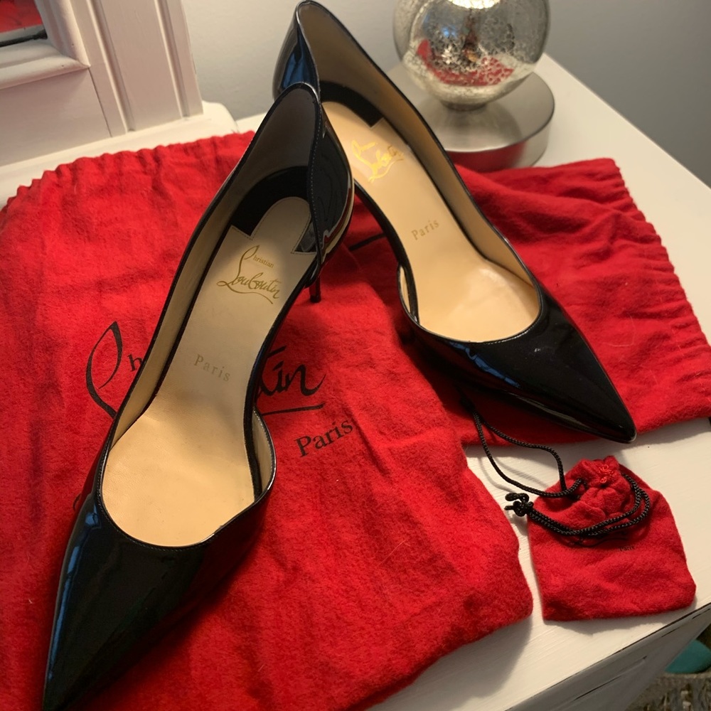 Christian Louboutin Irish Patent Sparkly heels